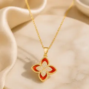 Ruby Blossom Necklace (Reversible)