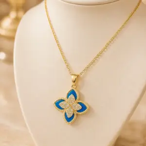 Azure Blossom Necklace (Reversible)
