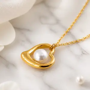 Gold Blush Heart Necklace