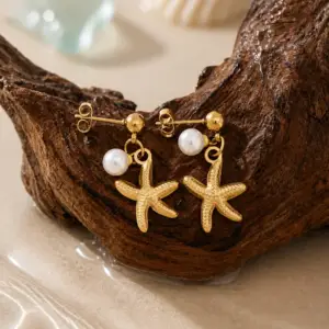 Pearl Star Earrings