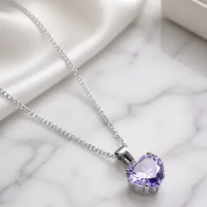 Lavender Heart Necklace