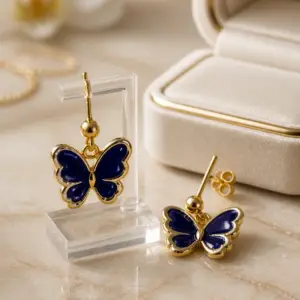 Deep Blue Wings Earrings